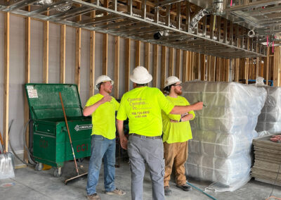 Prairie Contractors employees inside Chik-Fil-A construction site